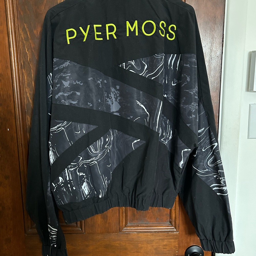 Pyer Moss Black Jacket with Graphic Design
